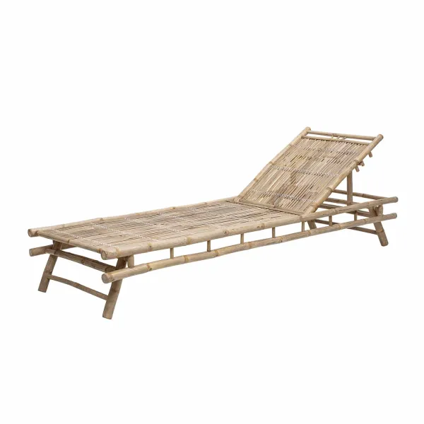BLOOMINGVILLE Sole liggestol, m. justerbar ryg, foldbar - natur bambus (220x74)
